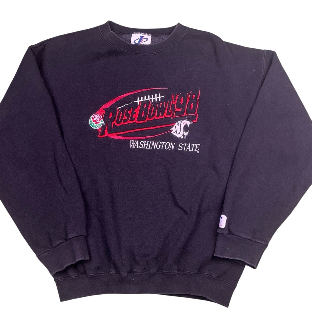 Vintage Washington State 1998 Rose Bowl black and red logo athletic Crewneck